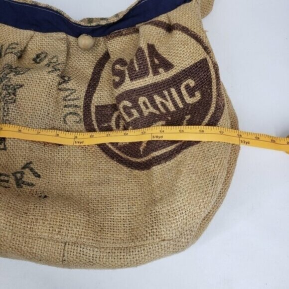 Burlap Coffee Sack Shoulder Bag Lined Unique Hippie Boho Free Spirit Graphic - Picture 11 of 16